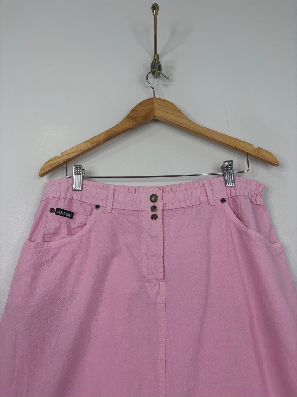 Ezze Wear Skirt Womens Large Light Pink Cotton Gauze A Line Midi Made in Canada - Picture 3 of 13
